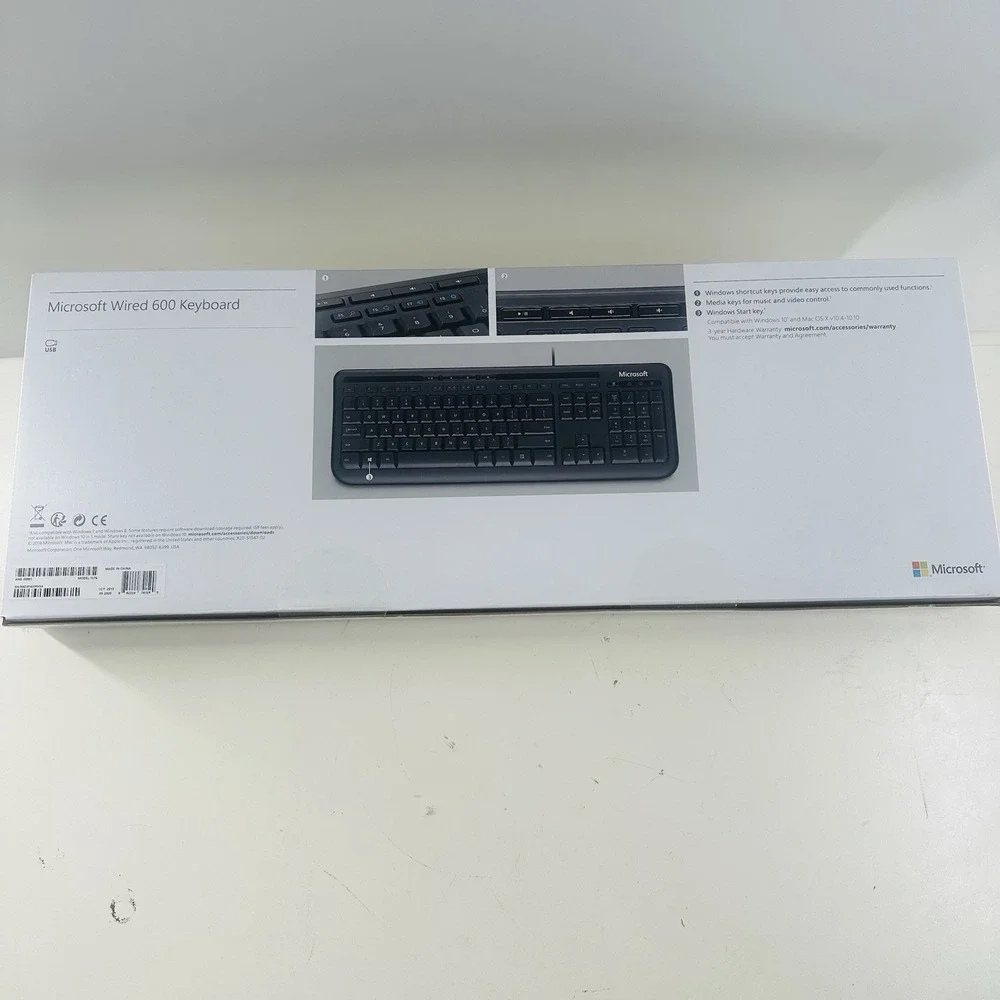 Microsoft Wired Keyboard 600 ANB00001 Wired New Black w Box‎